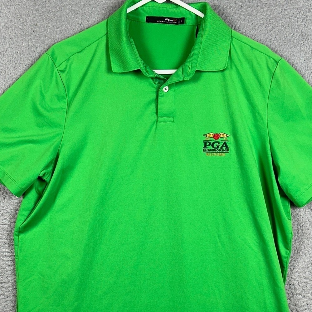 RLX Ralph Lauren Polo Shirt Mens Large‎ Green Golf PGA Championship Baltusrol